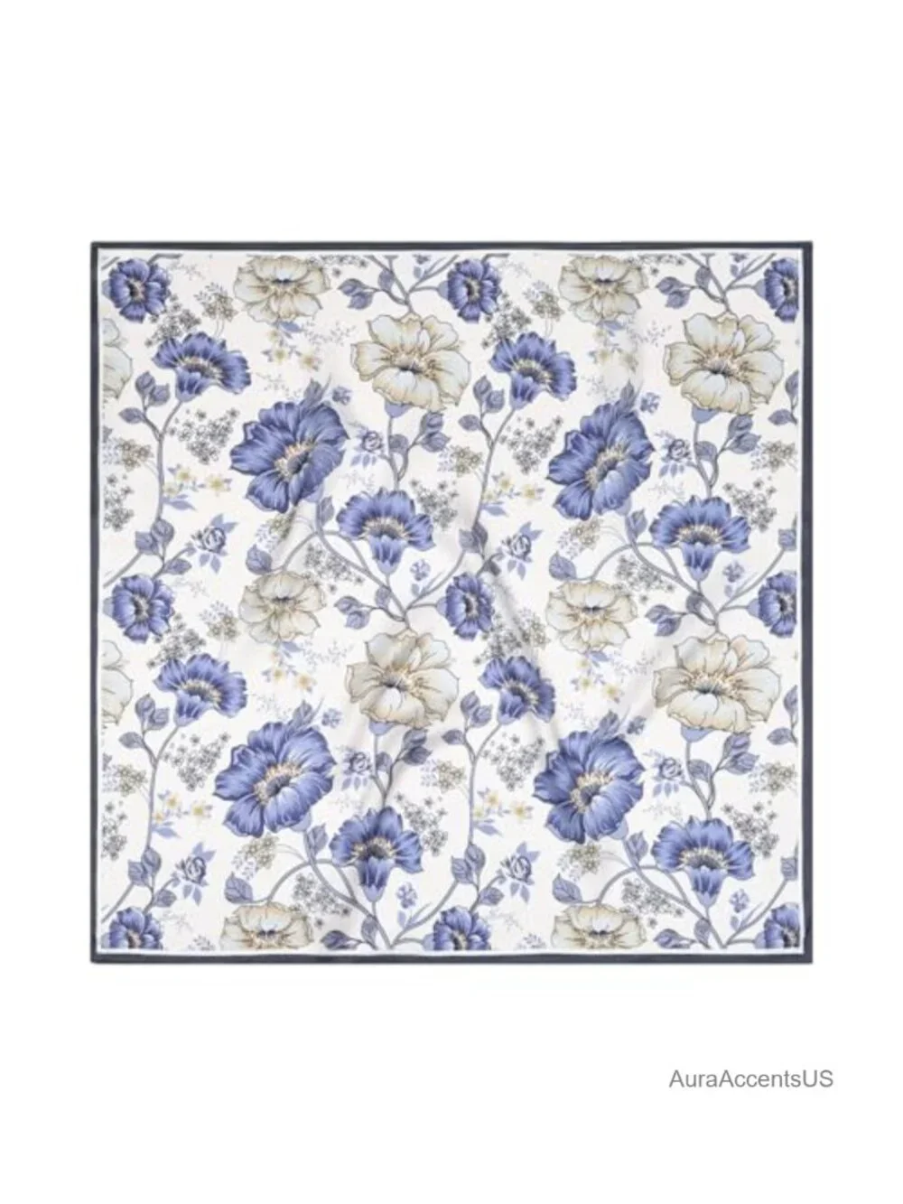 100% Mulberry Silk Square Scarf 25.6
